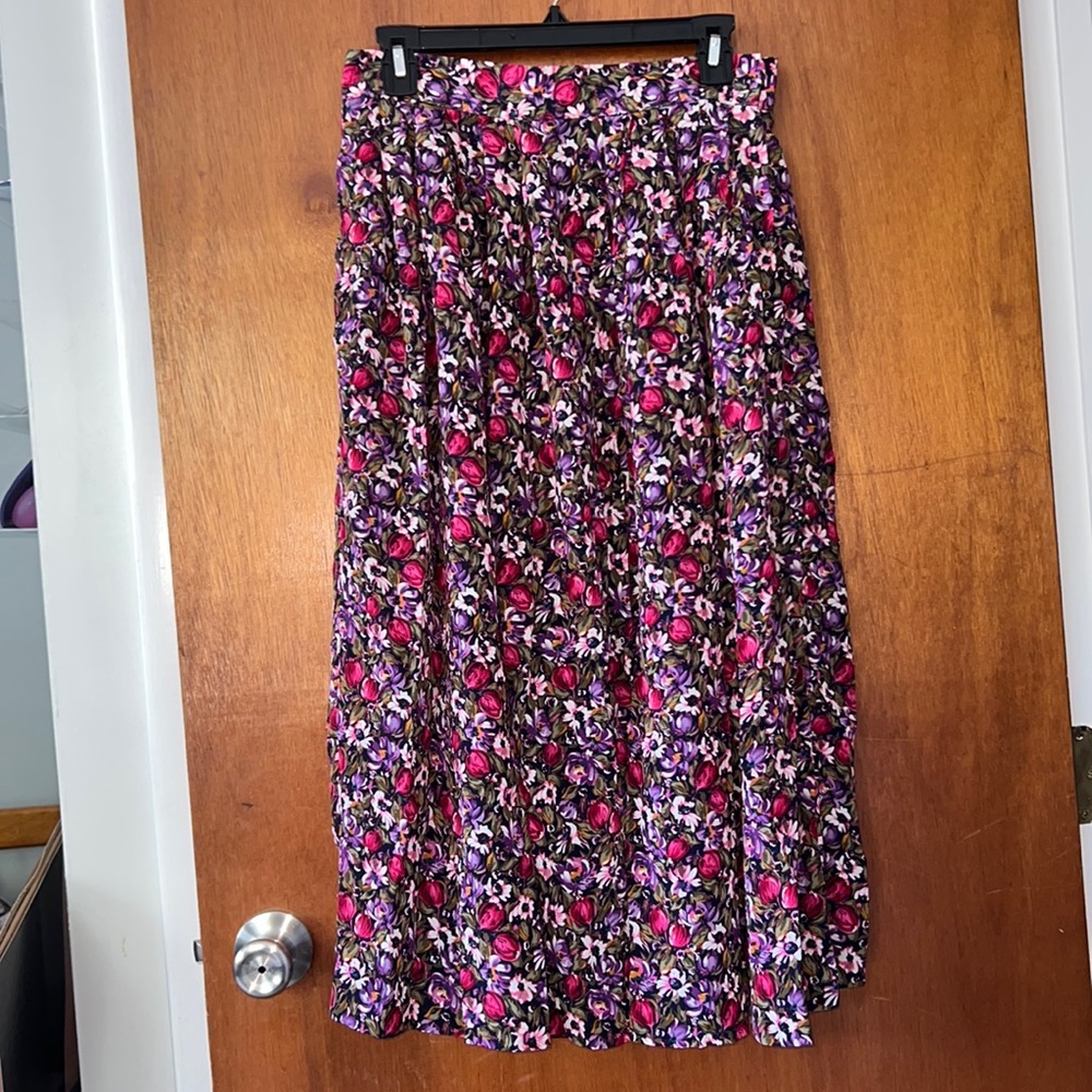 Vintage Floral Midi Skirt